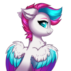 Size: 4000x4000 | Tagged: safe, artist:confetticakez, zipp storm, pegasus, pony, g5, absurd resolution, adorazipp, chest fluff, colored pupils, commission, cute, ear fluff, female, floppy ears, looking at you, looking back, looking back at you, mare, simple background, smiling, smiling at you, solo, transparent background, wing fluff, wings