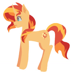 Size: 1280x1280 | Tagged: safe, artist:ghostbbee, sunset shimmer, pony, unicorn, g4, side view, simple background, solo, white background