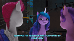 Size: 1920x1072 | Tagged: safe, screencap, hitch trailblazer, izzy moonbow, pipp petals, sparky sparkeroni, sunny starscout, zipp storm, dragon, earth pony, pegasus, pony, unicorn, g5, my little pony: make your mark, my little pony: make your mark chapter 4, top remodel, spoiler:g5, spoiler:my little pony: make your mark, spoiler:my little pony: make your mark chapter 4, spoiler:mymc04e02, animated, credits, excited, female, grin, hooves up, mane five, mare, rearing, smiling, sound, webm