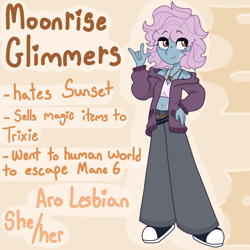 Size: 2000x2000 | Tagged: safe, artist:brynnstic, oc, oc:moonrise glimmers, human, pegasus, equestria girls 10th anniversary, equestria girls, g4, converse, high res, lgbt, reference sheet, shoes