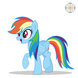 Size: 2500x2500 | Tagged: safe, artist:r4hucksake, rainbow dash, pegasus, pony, g4, base used, happy, high res, open mouth, raised hoof, raised leg, simple background, solo, transparent background