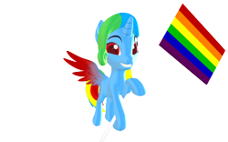 Size: 1920x1200 | Tagged: safe, artist:puzzlshield2, oc, oc only, oc:puzzle shield, alicorn, pony, 3d, alicorn oc, gay pride flag, horn, mmd, pride, pride flag, pride month, simple background, solo, transparent background, wings
