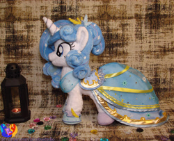 Size: 2831x2304 | Tagged: safe, artist:1stastrastudio, oc, oc only, oc:xiaoba, pony, unicorn, clothes, dress, female, filly, foal, high res, irl, lantern, photo, plushie, solo