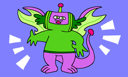Size: 1440x863 | Tagged: safe, artist:msponies, hybrid, pony, g4, blue background, fusion, fusion:prince of all cosmos, fusion:spike, hybrid fusion, katamari damacy, simple background, solo