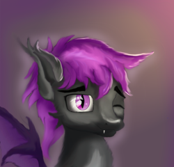 Size: 974x936 | Tagged: safe, artist:seki_98, oc, oc only, oc:valentin, bat pony, happy, simple background, solo