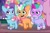 Size: 2160x1405 | Tagged: safe, screencap, cherry prancer, feather clips, glory (g5), peach fizz, seashell (g5), windy, earth pony, pegasus, pony, unicorn, bridlewoodstock (tell your tale), g5, my little pony: tell your tale, spoiler:g5, spoiler:my little pony: tell your tale, spoiler:tyts01e55, bow, bracelet, cropped, cute, dyed mane, dyed tail, female, filly, flower, flower in hair, foal, glasses, glorydorable, glowstick, heart shaped glasses, jewelry, necklace, open mouth, peachsweet, pippsqueak trio, pippsqueaks, shellabetes, smiling, sticker, tail, tail bow, trio, trio female