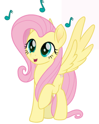 Size: 1142x1417 | Tagged: safe, artist:spookitty, fluttershy, pegasus, pony, g4, animated, bouncing, cute, dancing, excited, female, gif, mare, music, music notes, pink mane, pink tail, pony tale adventures, shyabetes, simple background, singing, skipping, smiling, solo, spread wings, tail, white background, wingboner, wings, yellow coat
