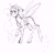 Size: 2048x2048 | Tagged: safe, artist:cartoonssams, fluttershy, pegasus, pony, g4, alternate design, female, grayscale, high res, mare, monochrome, raised hoof, simple background, sketch, solo, spread wings, white background, wings