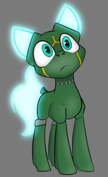 Size: 562x918 | Tagged: safe, artist:cotarsis, oc, pony, robot, robot pony, :<, frown, gray background, simple background, sketch, solo, wide eyes