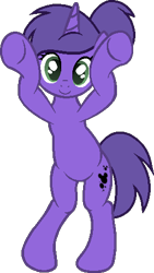 Size: 274x485 | Tagged: safe, artist:muhammad yunus, artist:stellar-ponies, oc, oc only, oc:violetta cuddles belle, pony, unicorn, g4, base used, caramelldansen, cute, dancing, happy, looking at you, ocbetes, ponytail, simple background, smiling, smiling at you, solo, transparent background