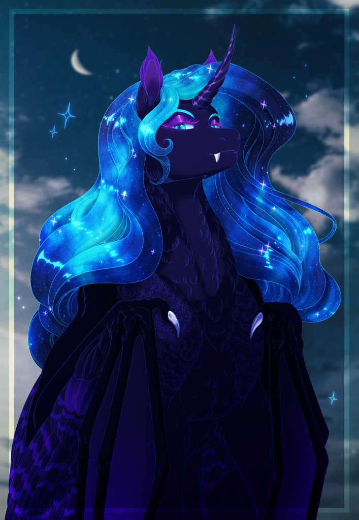 #3136467 - safe, artist:silverwolf866, nightmare moon, alicorn, bat ...