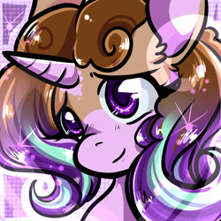 Size: 1050x1050 | Tagged: safe, artist:xizana, starlight glimmer, pony, unicorn, g4, bust, cute, furry to pony, portrait, solo, transformation