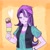 Size: 2048x2048 | Tagged: safe, artist:dusknebula, starlight glimmer, human, equestria girls, equestria girls specials, g4, my little pony equestria girls: mirror magic, beanie, female, food, hat, heart, high res, ice cream, solo