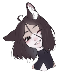 Size: 2020x2352 | Tagged: safe, artist:ruru_01, oc, cat, cat pony, earth pony, original species, pony, cat ears, clothes, fangs, high res, looking at you, one eye closed, simple background, smiling, smiling at you, solo, transparent background, wink, winking at you