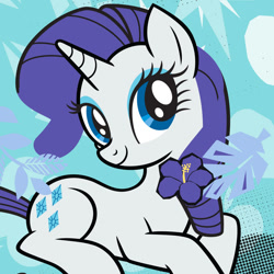 Size: 1000x1000 | Tagged: safe, rarity, pony, unicorn, g4, official, abstract background, avatar, female, mare, profile picture, solo