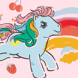 Size: 1000x1000 | Tagged: safe, sunlight (g1), earth pony, pony, g1, official, abstract background, avatar, female, mare, solo