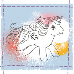 Size: 1000x1000 | Tagged: safe, windy (g1), pony, unicorn, g1, official, abstract background, avatar, female, mare, solo