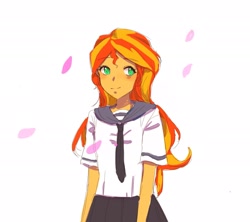Size: 2048x1819 | Tagged: safe, artist:sugarcube269, sunset shimmer, human, equestria girls, g4, clothes, female, schoolgirl, solo