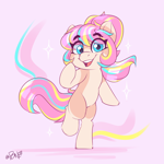 Size: 2704x2704 | Tagged: safe, artist:rivin177, oc, oc only, oc:bijou butterfly, earth pony, pony, bipedal, coat markings, cute, doodle, earth pony oc, eye clipping through hair, eyebrows, eyebrows visible through hair, female, high res, mare, pale belly, simple background, socks (coat markings), solo, sparkles, standing