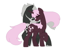 Size: 1280x900 | Tagged: safe, artist:faith-wolff, pony, beard, crossover, duo, facial hair, female, godzilla, godzilla (series), gojirin, headbutt of love, male, nuzzling, ponified, simple background, straight, touching heads, transparent background