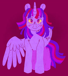 Size: 2550x2846 | Tagged: safe, artist:fizzmitz, twilight sparkle, alicorn, pony, g4, abstract background, cute, female, high res, looking at you, mare, one wing out, smiling, smiling at you, solo, twiabetes, twilight sparkle (alicorn), wings