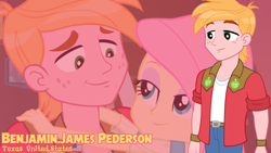 Size: 3410x1920 | Tagged: safe, anonymous artist, artist:edy_january, edit, edited screencap, screencap, big macintosh, fluttershy, human, equestria girls, g4, alternate name, bridal carry, carrying, female, looking at each other, looking at someone, male, ship:fluttermac, shipping, smiling, smiling at each other, solo focus, straight, vector used