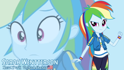 Size: 3410x1920 | Tagged: safe, artist:edy_january, artist:twilirity, edit, edited screencap, screencap, rainbow dash, human, equestria girls, g4, alternate name, clenched fist, clothes, faic, female, frown, geode of super speed, jacket, looking at you, magical geodes, smiling, smiling at you, smirk, smug, smugdash, solo, vector used, wristband