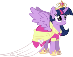 Size: 947x738 | Tagged: safe, artist:90sigma, edit, twilight sparkle, alicorn, pony, g4, big crown thingy, clothes, coronation dress, crown, dress, element of magic, needs more png, princess, regalia, solo, transparent background, twilight sparkle (alicorn)