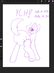 Size: 2048x2732 | Tagged: safe, artist:mermaidkuki, pony, blushing, commission, diaper, diaper fetish, fetish, high res, looking at you, non-baby in diaper, poofy diaper, raised leg, rear view, solo, ych sketch, your character here