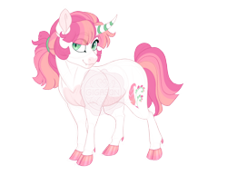 Size: 3500x2700 | Tagged: safe, artist:gigason, oc, oc:bleeding heart, pony, unicorn, cloven hooves, curved horn, female, high res, horn, mare, simple background, solo, transparent background