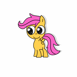 Size: 2048x2048 | Tagged: safe, artist:borgib, scootaloo, pegasus, pony, g4, female, filly, foal, high res, mare, simple background, smiling, solo, white background