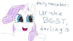 Size: 488x277 | Tagged: safe, artist:makise_homura, derpibooru exclusive, rarity, pony, unicorn, g4, 1000 hours in ms paint, daily reminder, motivational, simple background, solo, white background