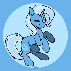 Size: 2894x2894 | Tagged: safe, artist:jellysketch, trixie, pony, unicorn, g4, high res, one eye closed, smiling, solo, wink