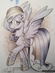 Size: 696x919 | Tagged: safe, artist:andy price, rainbow dash, pegasus, pony, g4, clothes, dress, gala dress, gown, solo, traditional art