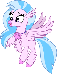 Size: 2498x3220 | Tagged: safe, artist:sunnymlp42, silverstream, hippogriff, g4, season 9, uprooted, female, flying, high res, jewelry, pink skin, simple background, solo, transparent background, vector