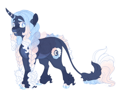Size: 3500x2700 | Tagged: safe, artist:gigason, oc, oc only, oc:moon cloud, classical unicorn, pony, unicorn, braid, cloven hooves, female, glasses, high res, horn, leonine tail, mare, obtrusive watermark, simple background, solo, tail, transparent background, unshorn fetlocks, watermark