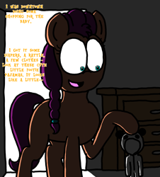 Size: 3023x3351 | Tagged: safe, artist:professorventurer, sunny starscout, bear, earth pony, panda, pony, series:ask pippamena: bonus content, g5, braid, braided ponytail, dark, dilated pupils, doorway, female, footie pajamas, high res, mare, moments before disaster, ponytail, this will end in tears, this will not end well