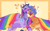 Size: 2600x1600 | Tagged: safe, artist:yuyusunshine, flash sentry, twilight sparkle, alicorn, pegasus, pony, g4, abstract background, arm warmers, bandana, bilight sparkle, bisexual pride flag, clothes, collar, concave belly, emanata, face paint, female, heart, height difference, leg warmers, male, mare, mouth hold, multicolored hair, open mouth, open smile, partially open wings, pride, pride flag, rainbow flag, rainbow hair, ship:flashlight, shipping, signature, slender, smiling, sparkles, stallion, straight, thin, twilight sparkle (alicorn), wings