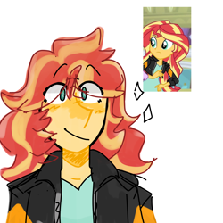 Size: 1750x1750 | Tagged: safe, artist:brynnstic, sunset shimmer, human, equestria girls, g4, my little pony equestria girls: better together, screencap reference, simple background, sketch, smiling, solo, white background