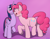 Size: 2800x2200 | Tagged: safe, artist:passionpanther, pinkie pie, twilight sparkle, alicorn, earth pony, pony, g4, blushing, female, high res, lesbian, ship:twinkie, shipping, snuggling, twilight sparkle (alicorn)