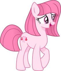 Size: 1139x1329 | Tagged: safe, artist:moonfluffysnow, artist:muhammad yunus, oc, oc only, oc:annisa trihapsari, earth pony, pony, g4, base used, cute, female, happy, mare, ocbetes, open mouth, open smile, simple background, smiling, solo, transparent background