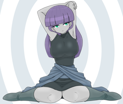 Size: 2425x2053 | Tagged: safe, artist:batipin, maud pie, human, equestria girls, g4, arm behind head, armpits, big breasts, breasts, busty maud pie, female, high res, multiple variants, solo