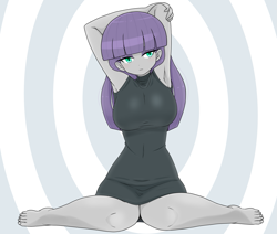 Size: 2425x2053 | Tagged: safe, alternate version, artist:batipin, maud pie, human, equestria girls, g4, arm behind head, armpits, big breasts, breasts, busty maud pie, feet, female, high res, multiple variants, solo