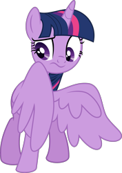 Size: 2605x3674 | Tagged: safe, artist:starcollider, twilight sparkle, alicorn, pony, friendship university, g4, .svg available, :s, covering, cute, female, high res, mare, simple background, solo, spread wings, svg, transparent background, twiabetes, twilight sparkle (alicorn), vector, wavy mouth, wing covering, wings