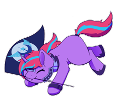 Size: 2763x2203 | Tagged: safe, artist:morrigun, oc, oc only, pony, unicorn, armor, commission, cute, eyes closed, fangs, female, flag, high res, holding a flag, horn, jumping, mare, mouth hold, new lunar republic, signature, simple background, solo, transparent background, ych result