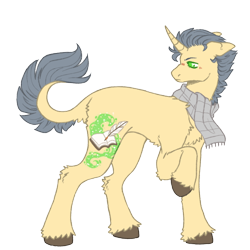 Size: 1000x1000 | Tagged: safe, artist:kazmuun, oc, oc only, oc:florence, pony, unicorn, clothes, male, scarf, simple background, solo, stallion, transparent background