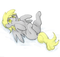 Size: 640x611 | Tagged: safe, artist:xp_r6, derpy hooves, pegasus, pony, g4, anus, butt, female, legs in air, lying down, mare, on back, plot, simple background, simplistic anus, solo, white background
