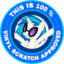 Size: 1000x1000 | Tagged: safe, artist:wojtek-ツ, derpibooru exclusive, dj pon-3, vinyl scratch, pony, unicorn, g4, approval, approved, female, hooves up, mare, open mouth, open smile, seal of approval, simple background, smiling, solo, transparent background, vector