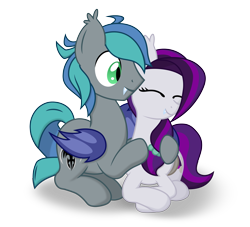 Size: 3300x3000 | Tagged: safe, artist:sir-vergeus, oc, oc only, oc:sweet hum, oc:swift edge, bat pony, pony, bat pony oc, bat wings, couple, duo, eyes closed, fangs, female, high res, hug, male, married couple, simple background, straight, sweetedge, transparent background, vector, wings