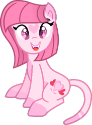 Size: 358x490 | Tagged: safe, artist:muhammad yunus, oc, oc:annisa trihapsari, hybrid, pony, g4, base used, base:lavender-doodles, cute, cute little fangs, fangs, female, heart, looking at you, mare, open mouth, open smile, ponysona, simple background, smiling, smiling at you, solo, transparent background